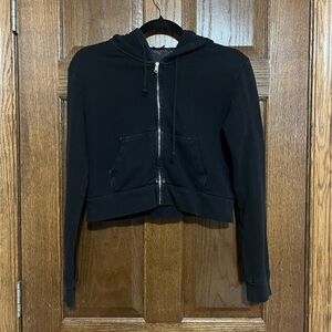 Brandy Melville Black Zip-Up Hoodie